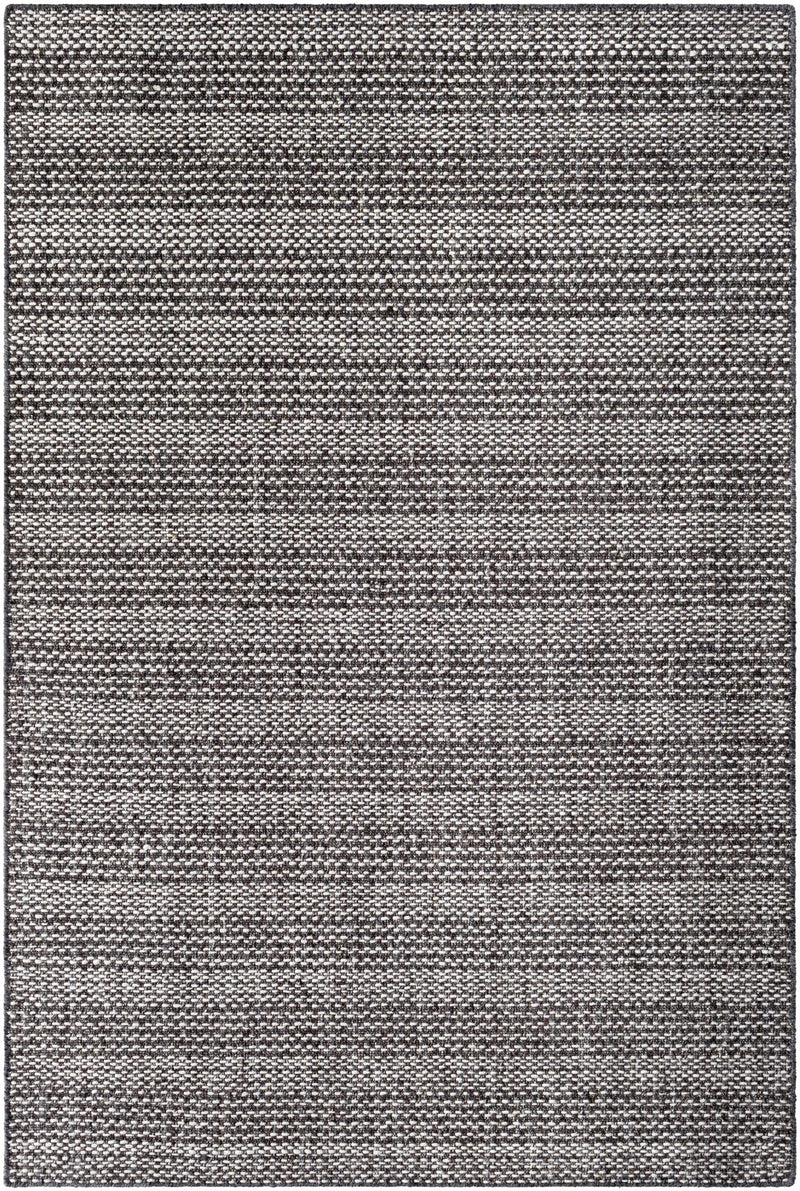 Charcoal Hand Loomed 80% Wool, 20% Polyester Cottage Rectangle Handmade rug, Indoor use only, no fringe, non-washable.
