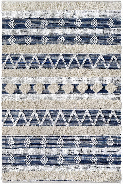 Ivory Hand Woven 60% Recycled Fabric, 40% Cotton Global Rectangle Handmade rug, Indoor use only, no fringe, non-washable. runner also available