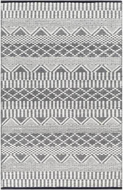 Ivory Hand Woven 40% Wool, 30% Polyester, 30% Cotton Modern Rectangle Handmade rug, Indoor use only, no fringe, non-washable.