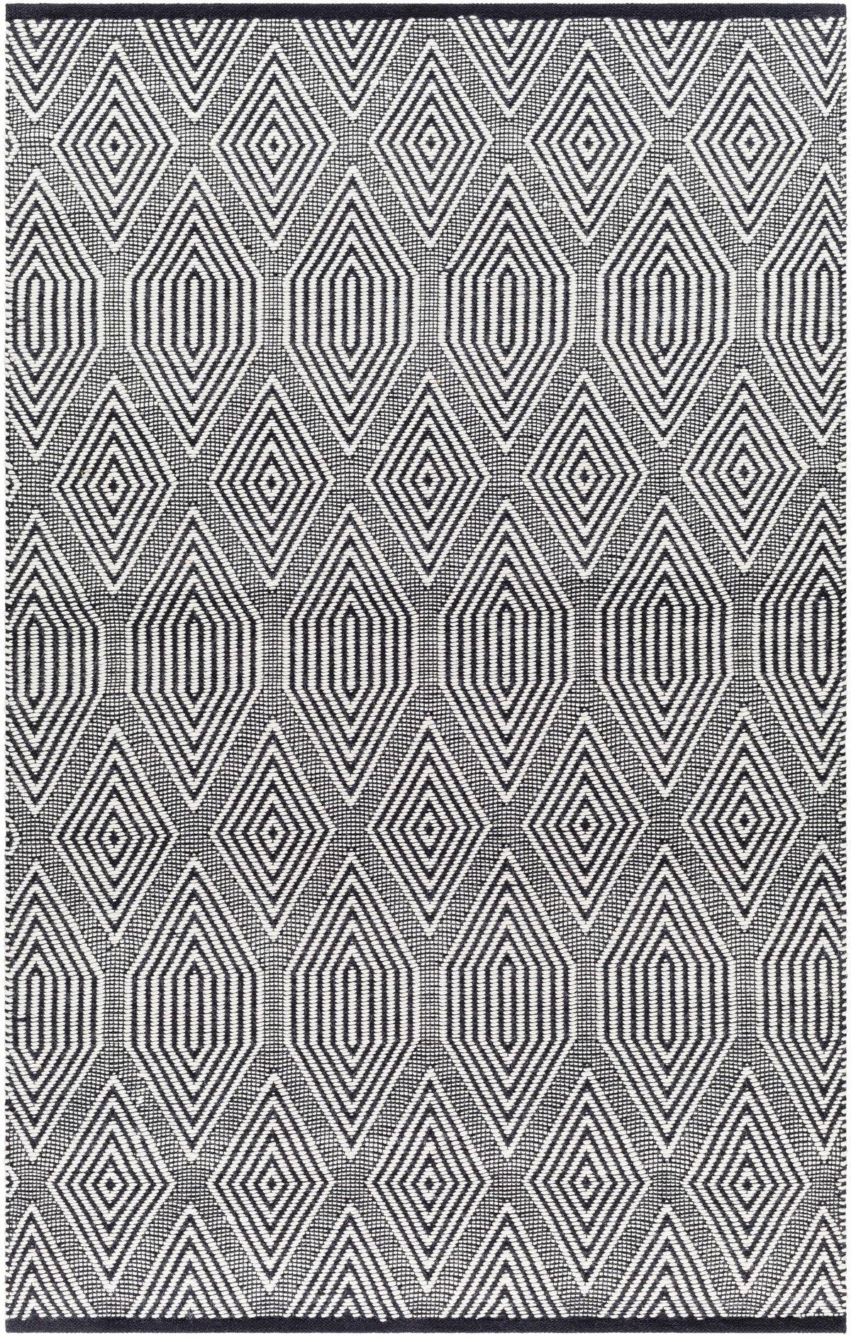 Ivory Hand Woven 40% Wool, 30% Polyester, 30% Cotton Modern Rectangle Handmade rug, Indoor use only, no fringe, non-washable.