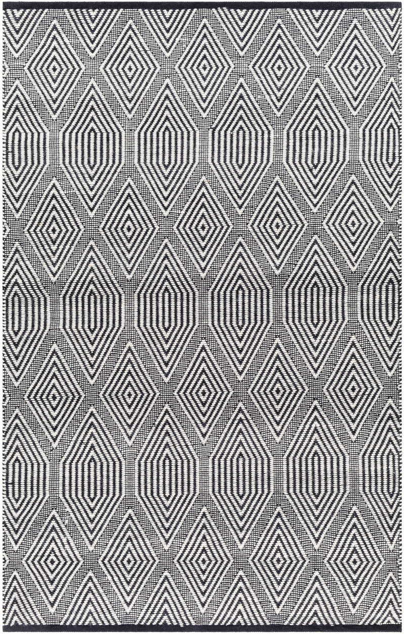 Ivory Hand Woven 40% Wool, 30% Polyester, 30% Cotton Modern Rectangle Handmade rug, Indoor use only, no fringe, non-washable.