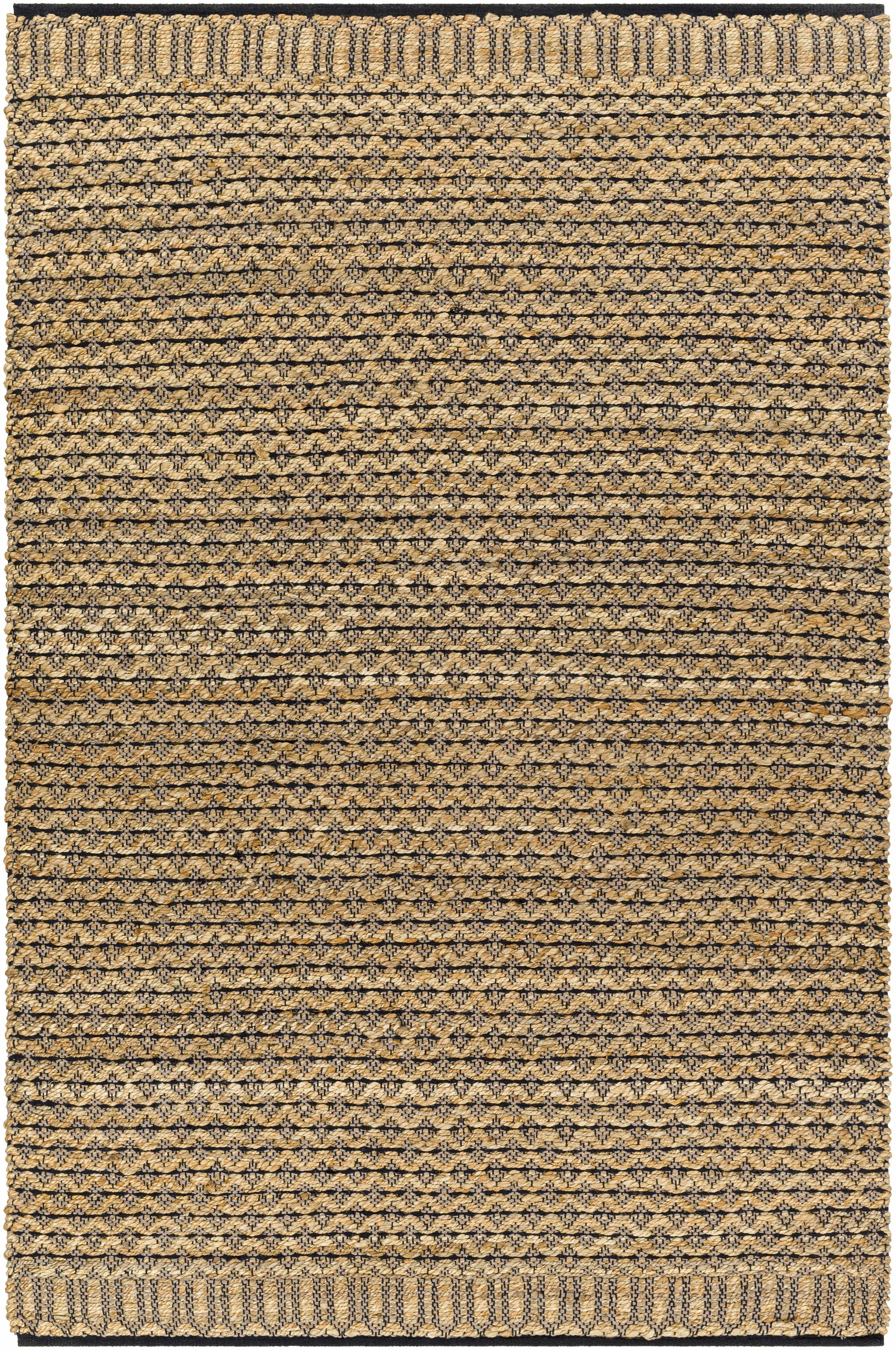 Beige Hand Woven 60% Cotton, 40% Jute Cottage Rectangle Handmade rug, Indoor use only, no fringe, non-washable. runner also available