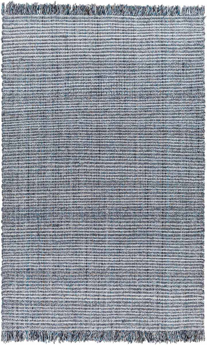 Light Slate Hand Woven 100% Recycled PET Yarn Modern Rectangle Handmade rug, Indoor use only, has fringe, non-washable. runner also available