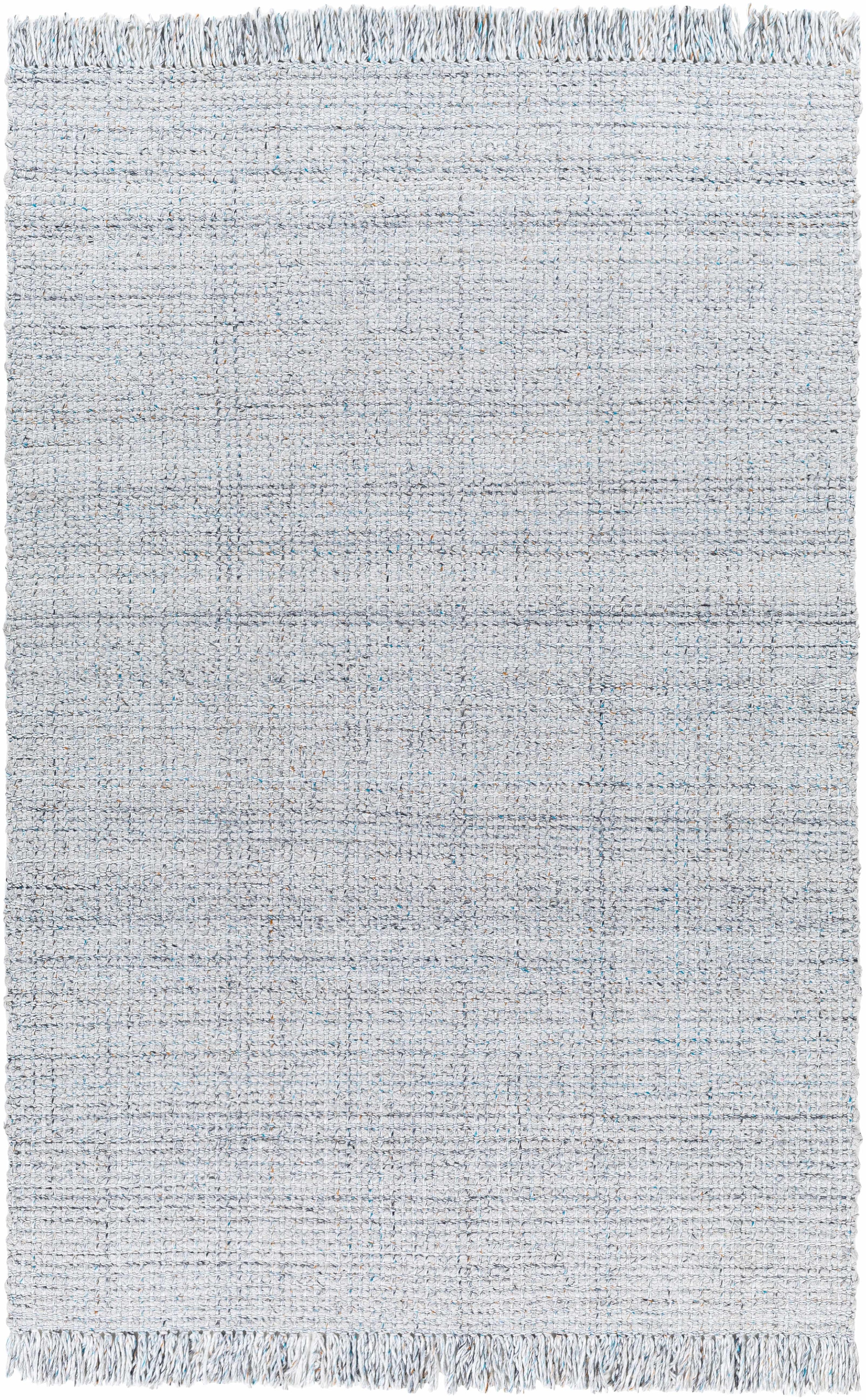 Light Slate Hand Woven 100% Recycled PET Yarn Modern Rectangle Handmade rug, Indoor use only, has fringe, non-washable. runner also available