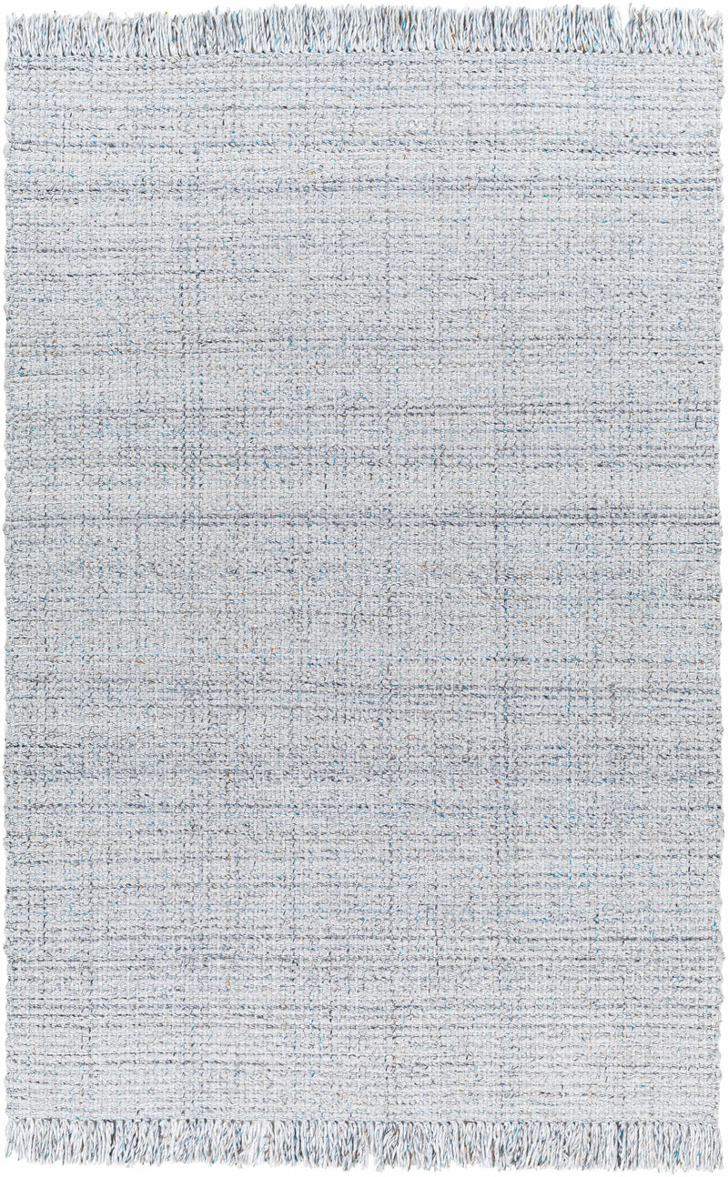 Light Slate Hand Woven 100% Recycled PET Yarn Modern Rectangle Handmade rug, Indoor use only, has fringe, non-washable. runner also available