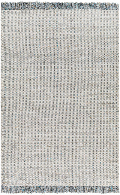 Off-White Hand Woven 100% Recycled PET Yarn Modern Rectangle Handmade rug, Indoor use only, has fringe, non-washable. runner also available