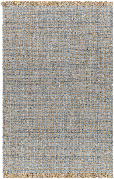 Light Blue Hand Woven 100% Recycled PET Yarn Modern Rectangle Handmade rug, Indoor use only, has fringe, non-washable. runner also available