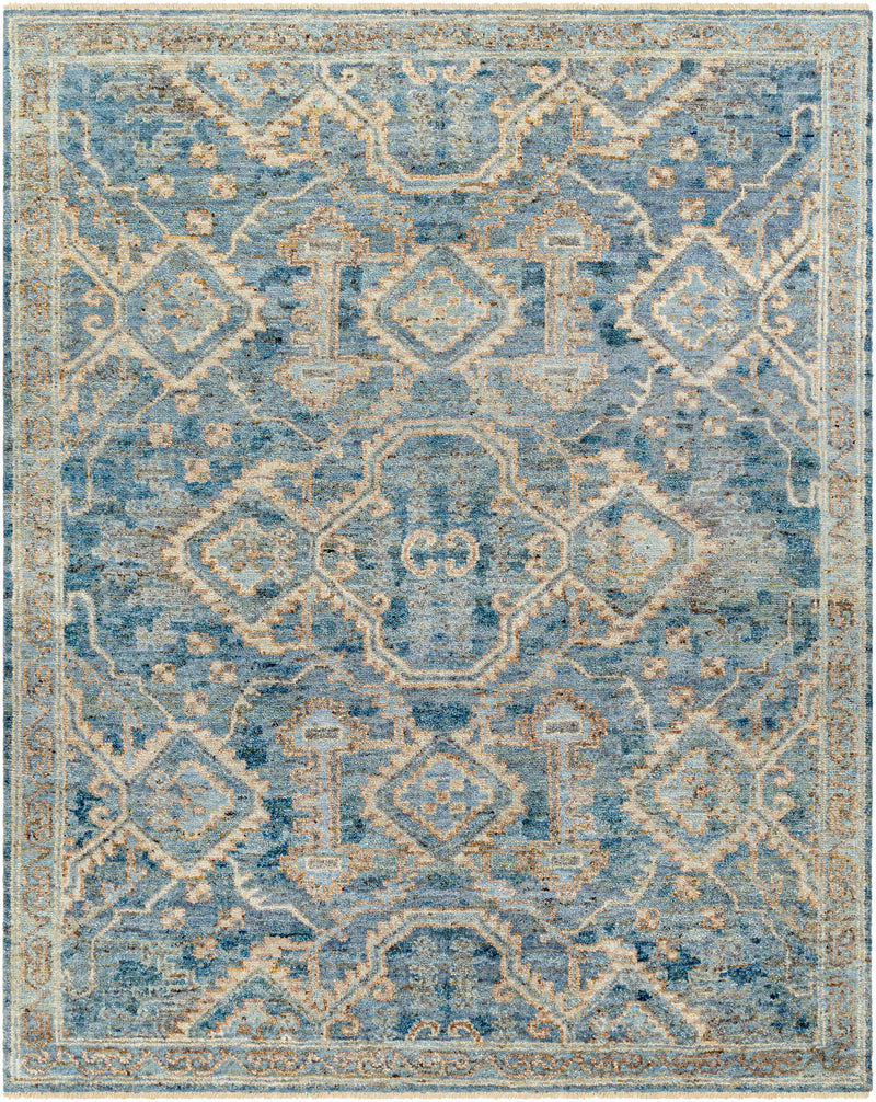 Medium Gray Hand Knotted 100% Wool Traditional Rectangle Handmade rug, Indoor use only, has fringe, non-washable.