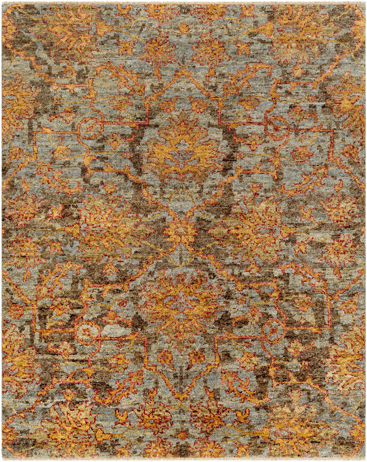 Rust Hand Knotted 100% Wool Traditional Rectangle Handmade rug, Indoor use only, has fringe, non-washable.