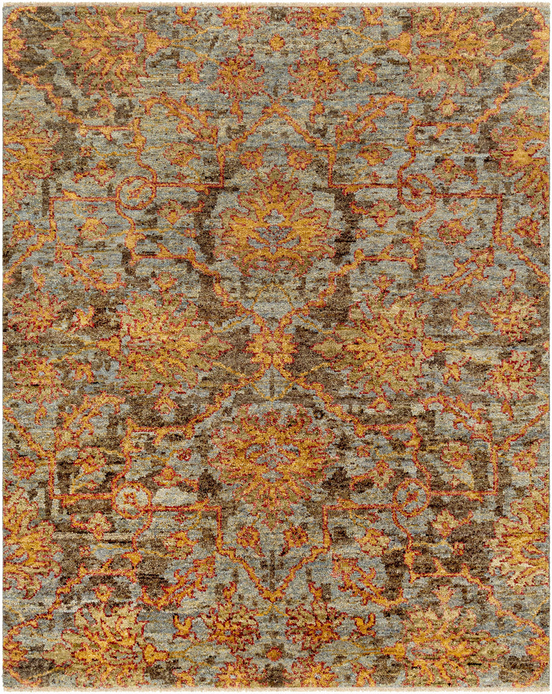 Rust Hand Knotted 100% Wool Traditional Rectangle Handmade rug, Indoor use only, has fringe, non-washable.
