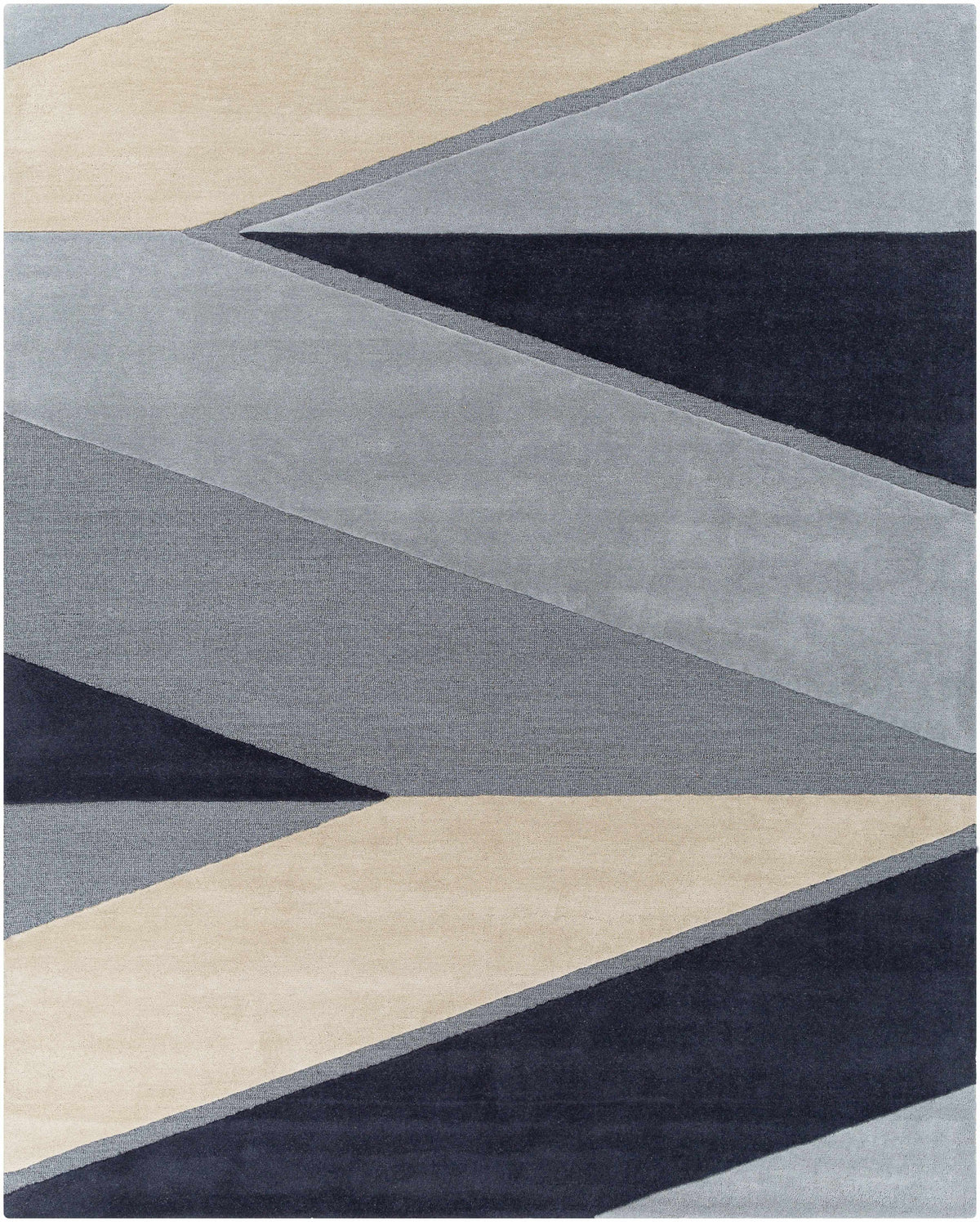 Ink Blue Hand Tufted 100% Wool Modern Rectangle Handmade rug, Indoor use only, no fringe, non-washable. runner also available