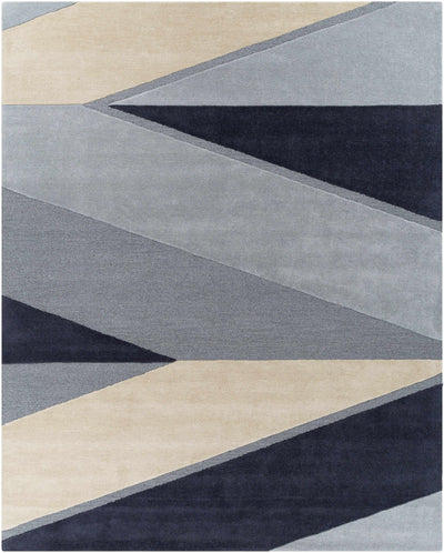 Ink Blue Hand Tufted 100% Wool Modern Rectangle Handmade rug, Indoor use only, no fringe, non-washable. runner also available