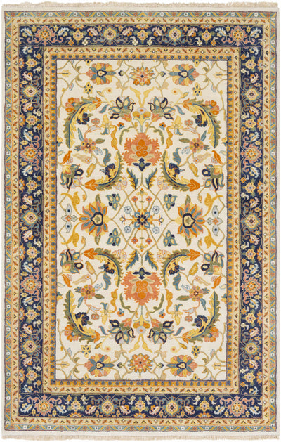 Mustard Hand Knotted 100% NZ Wool Traditional Rectangle Handmade rug, Indoor use only, has fringe, non-washable.