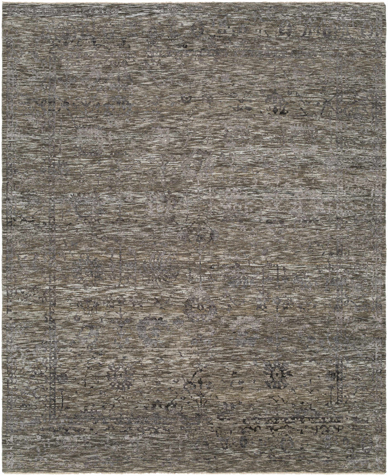 Black Hand Knotted 70% Wool, 30% Viscose Traditional Rectangle Handmade rug, Indoor use only, has fringe, non-washable.