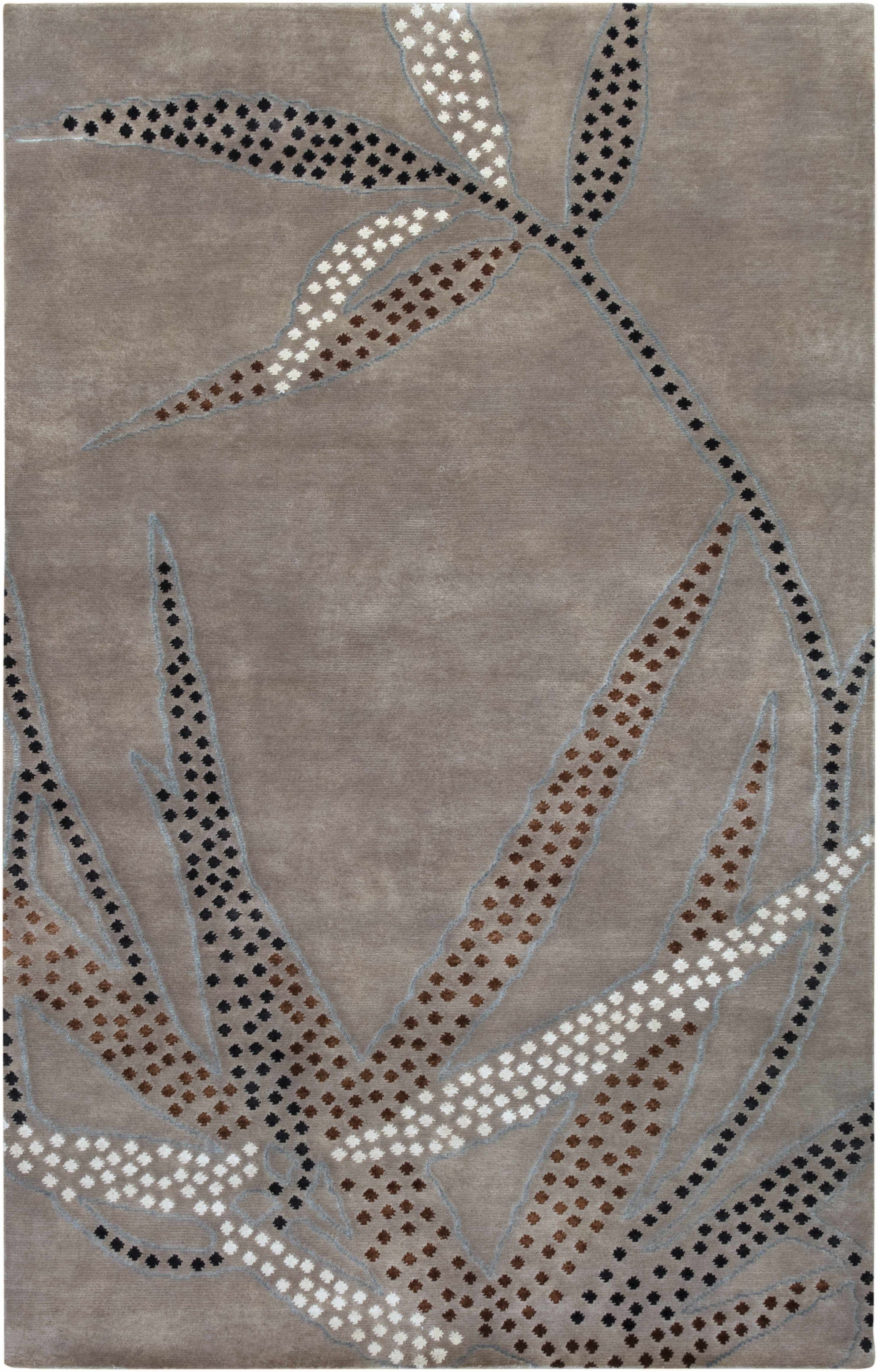 Gray Hand Knotted 100% NZ Wool Modern Rectangle Handmade rug, Indoor use only, no fringe, non-washable.