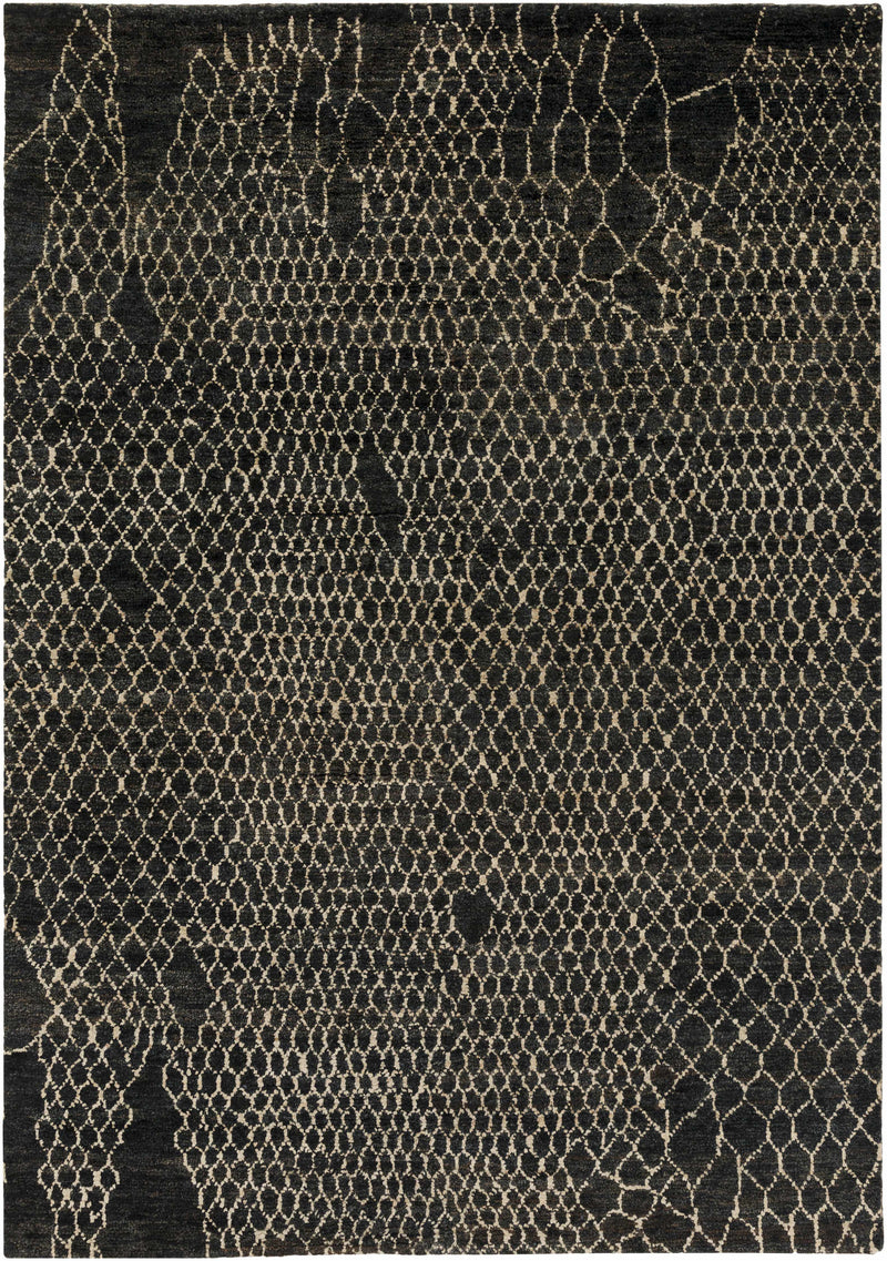 Gray Hand Knotted 100% Jute Modern Rectangle Handmade rug, Indoor use only, no fringe, non-washable.
