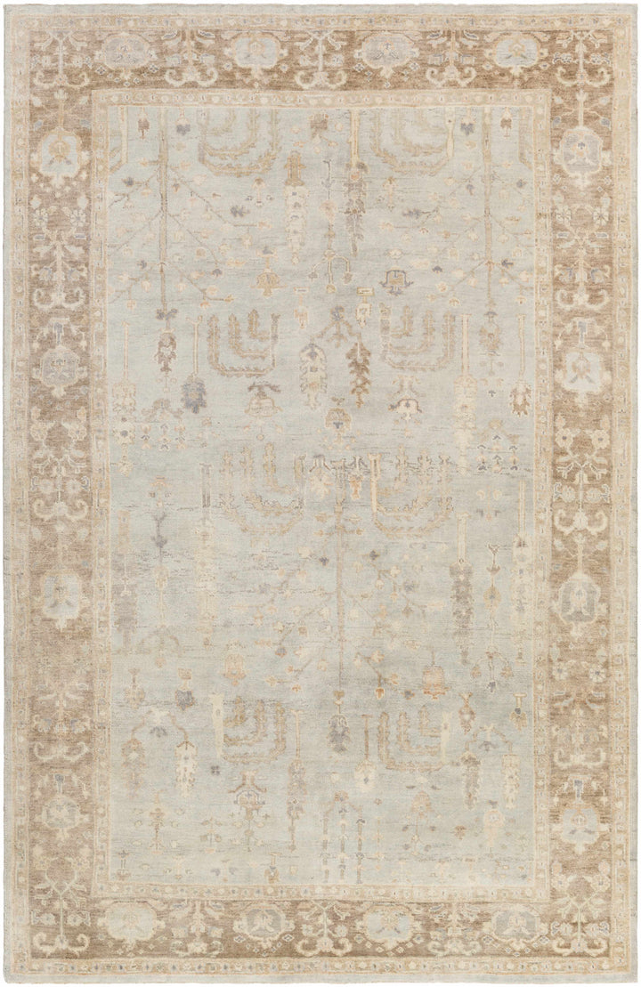 Cream Hand Knotted 100% Wool Traditional Rectangle Handmade rug, Indoor use only, has fringe, non-washable.