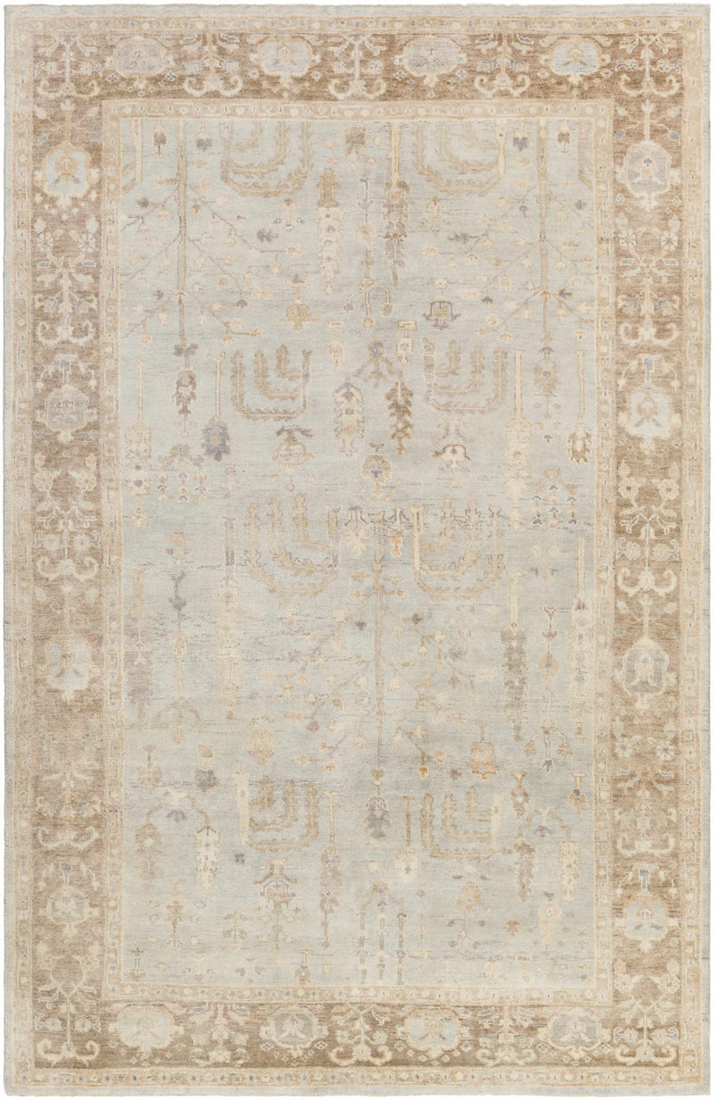 Cream Hand Knotted 100% Wool Traditional Rectangle Handmade rug, Indoor use only, has fringe, non-washable.
