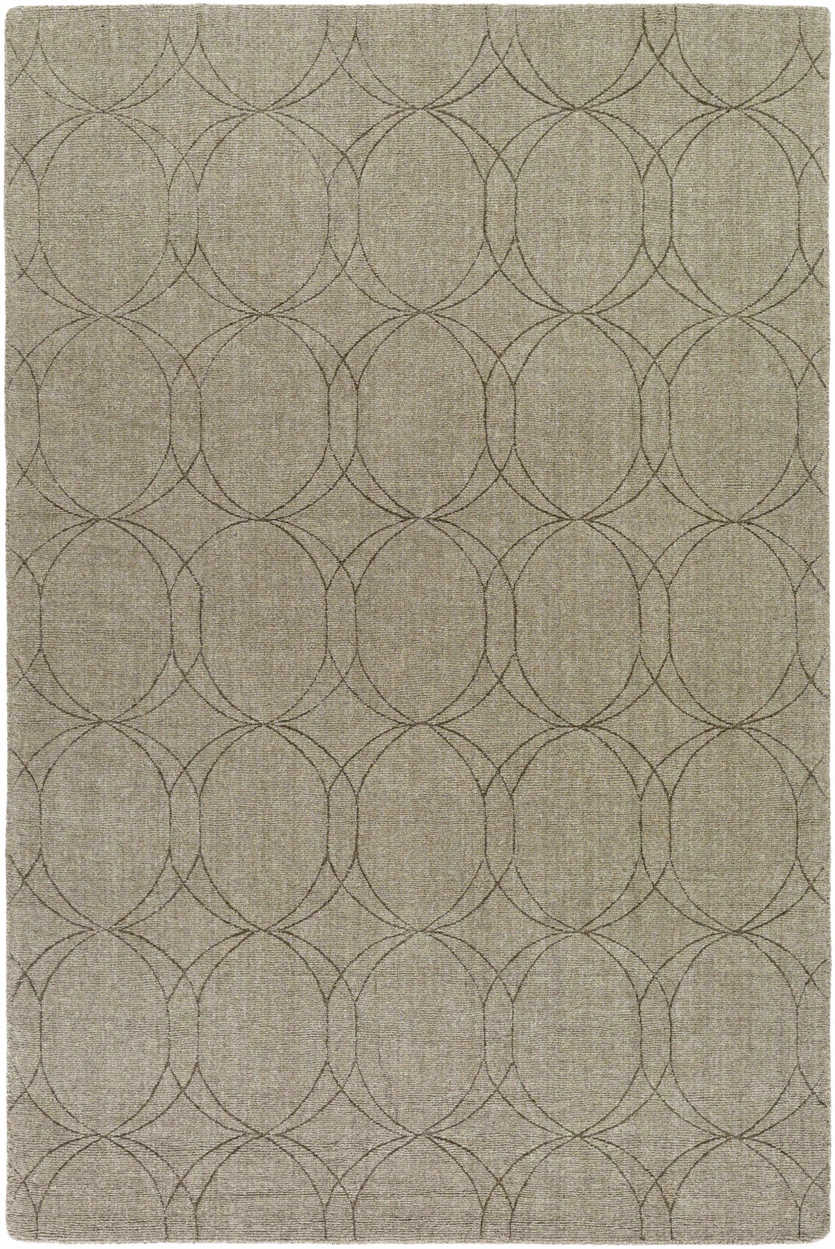 Olive Hand Loomed 100% Wool Modern Rectangle Handmade rug, Indoor use only, no fringe, non-washable.