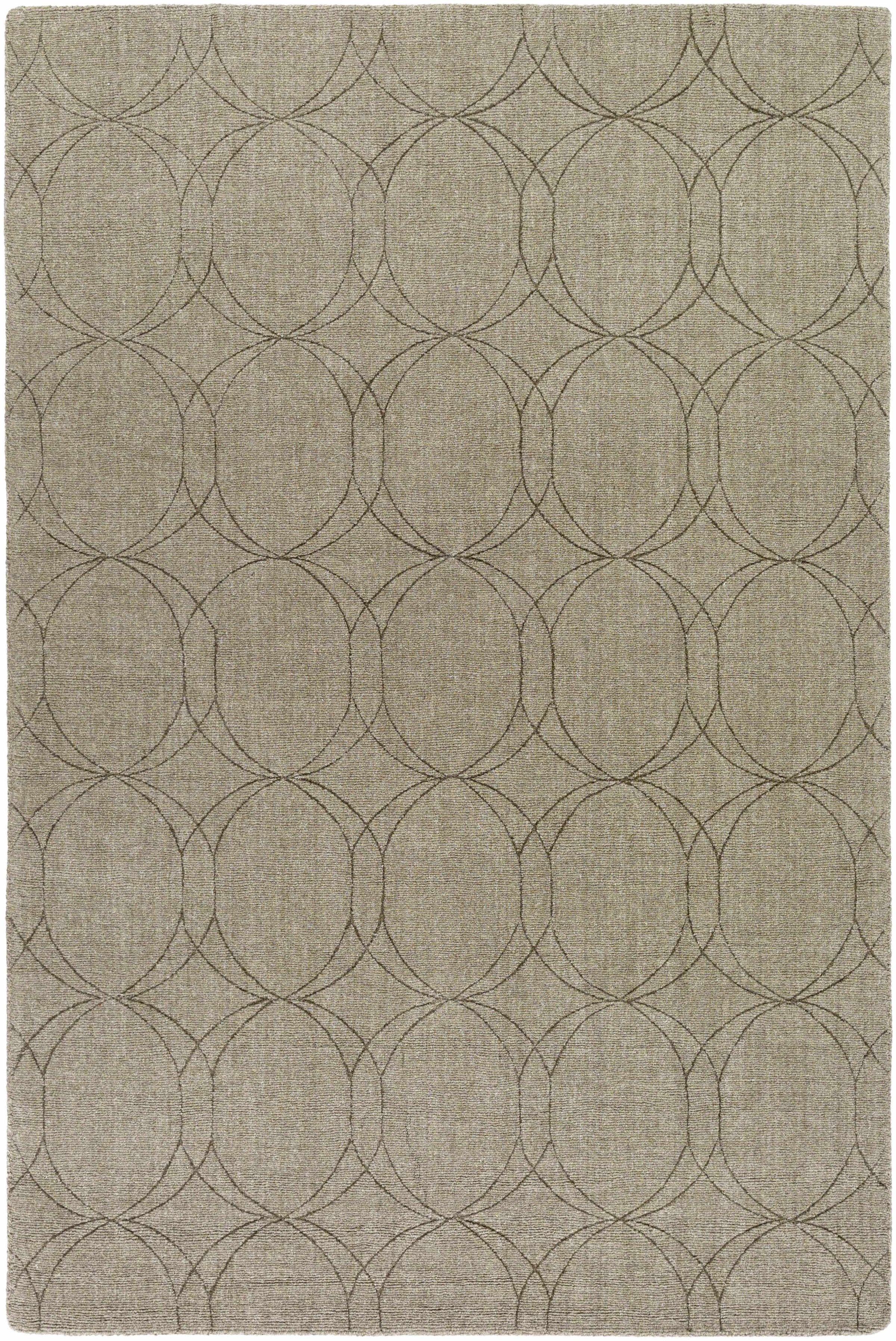 Olive Hand Loomed 100% Wool Modern Rectangle Handmade rug, Indoor use only, no fringe, non-washable.