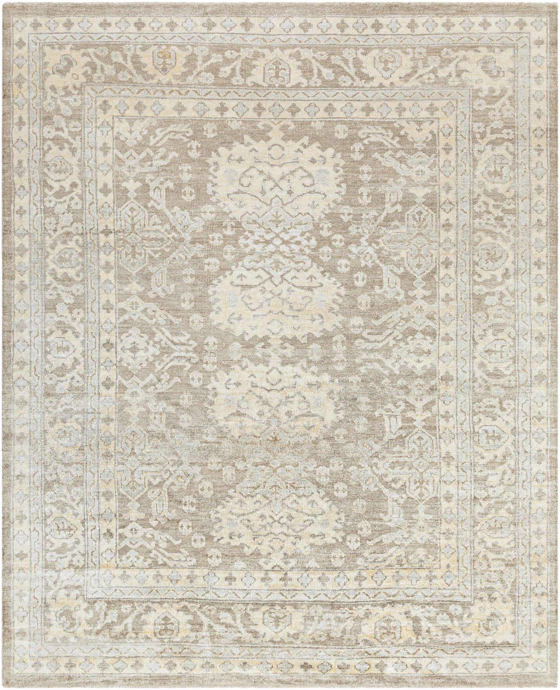Wheat Hand Knotted 100% Viscose Traditional Rectangle Handmade rug, Indoor use only, has fringe, non-washable.