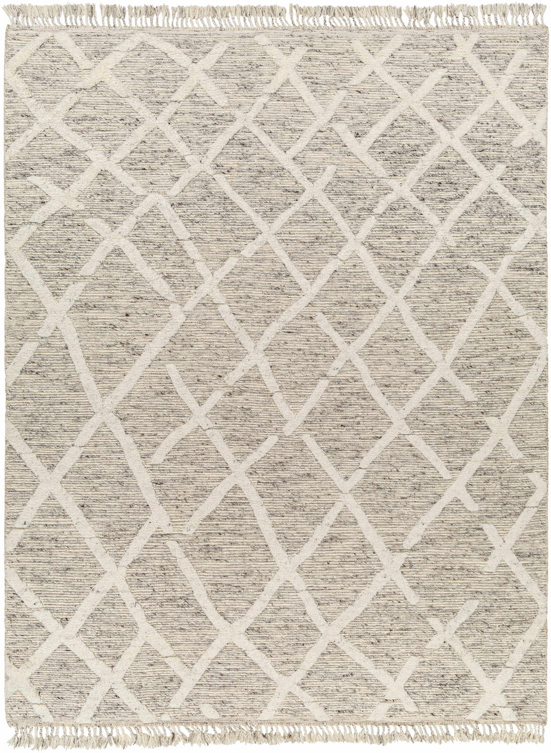 Slate Hand Knotted 100% Wool Global Rectangle Handmade rug, Indoor use only, has fringe, non-washable. runner also available
