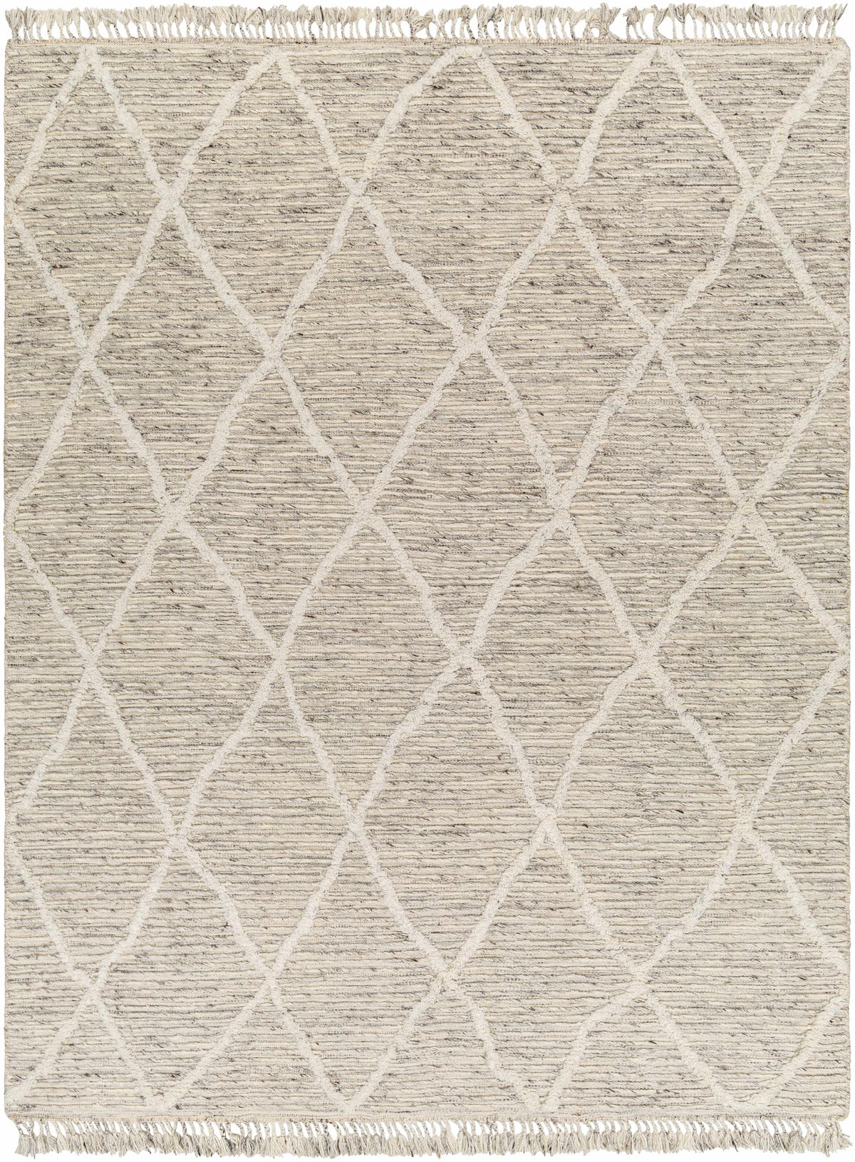 Light Gray Hand Knotted 100% Wool Global Rectangle Handmade rug, Indoor use only, has fringe, non-washable. runner also available