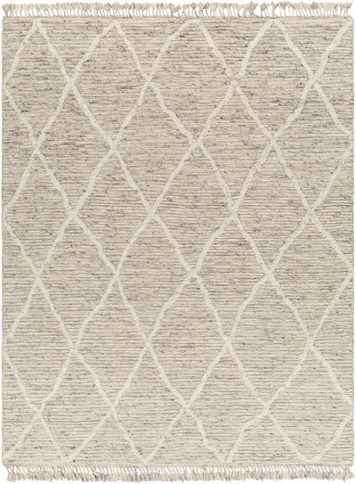 Light Gray Hand Knotted 100% Wool Global Rectangle Handmade rug, Indoor use only, has fringe, non-washable. runner also available