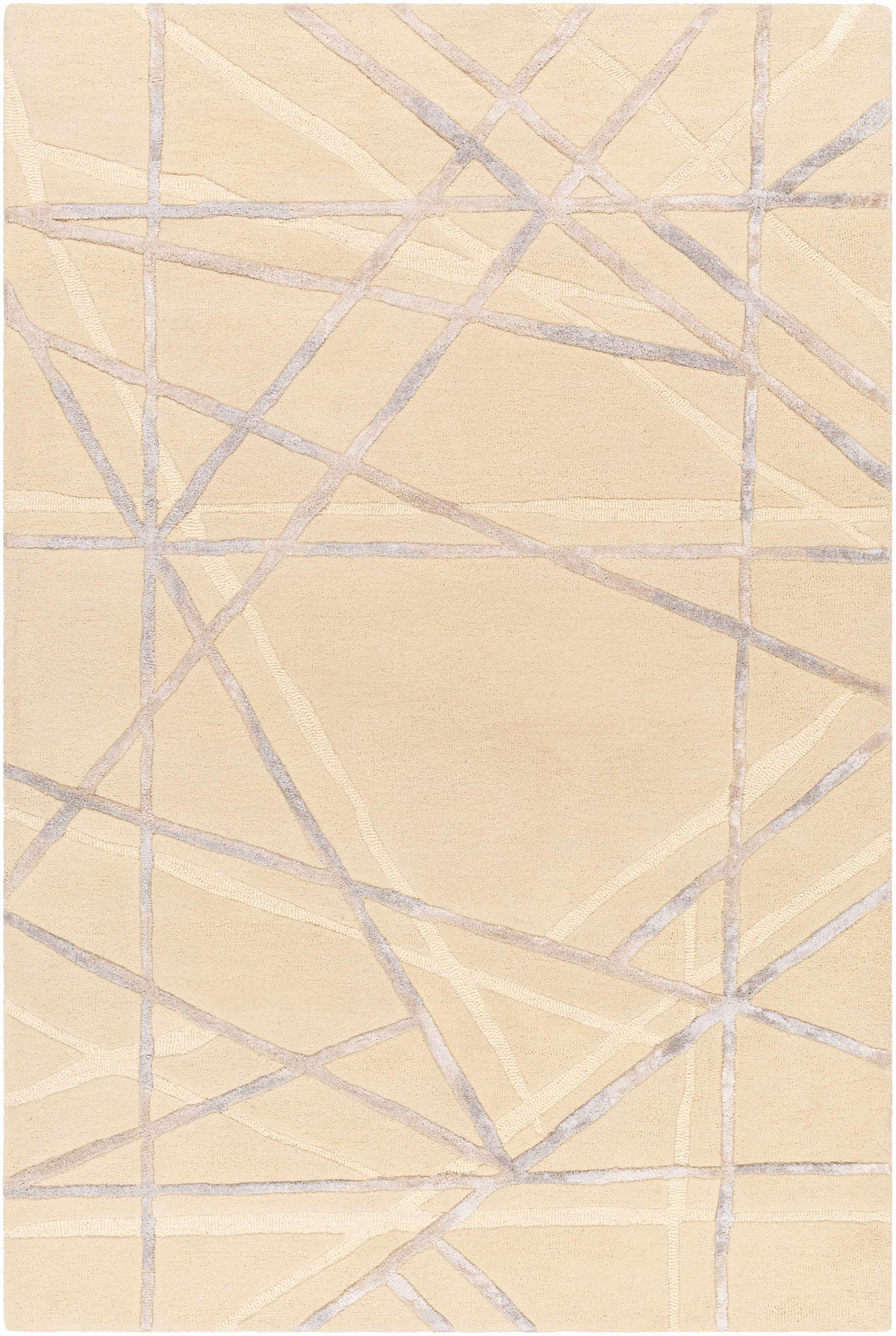 Light Beige Hand Tufted 70% Wool, 30% Viscose Modern Rectangle Handmade rug, Indoor use only, no fringe, non-washable.