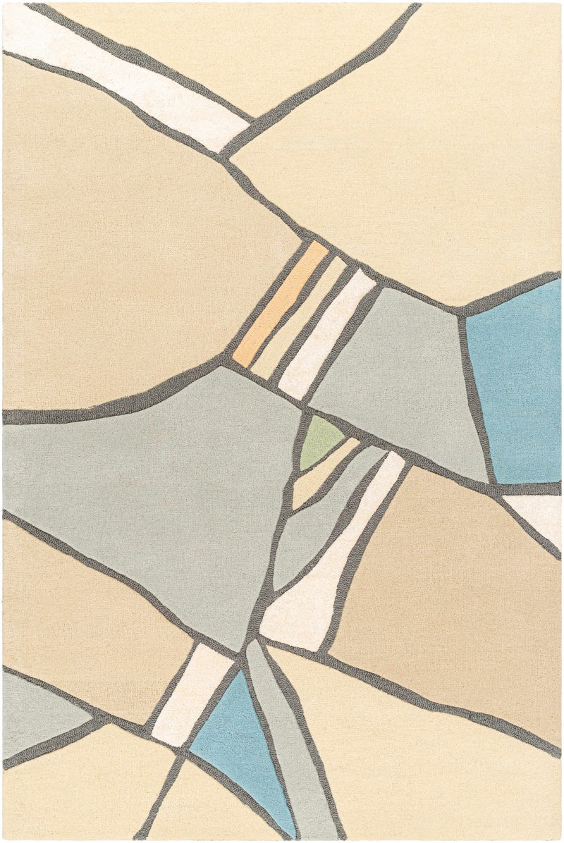 Cream Hand Tufted 70% Wool, 30% Viscose Modern Rectangle Handmade rug, Indoor use only, no fringe, non-washable.