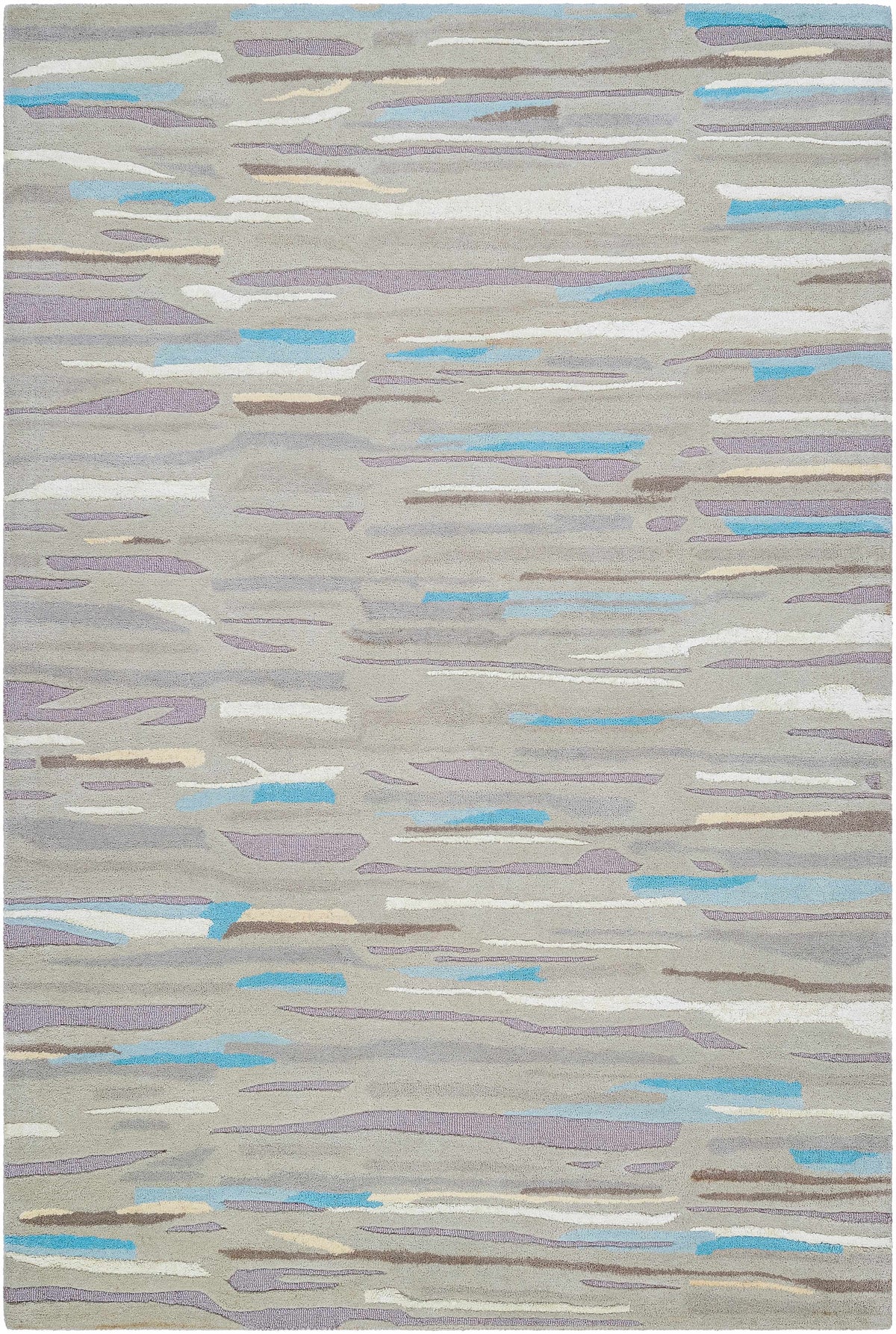 Medium Gray Hand Tufted 70% Wool, 30% Viscose Modern Rectangle Handmade rug, Indoor use only, no fringe, non-washable.