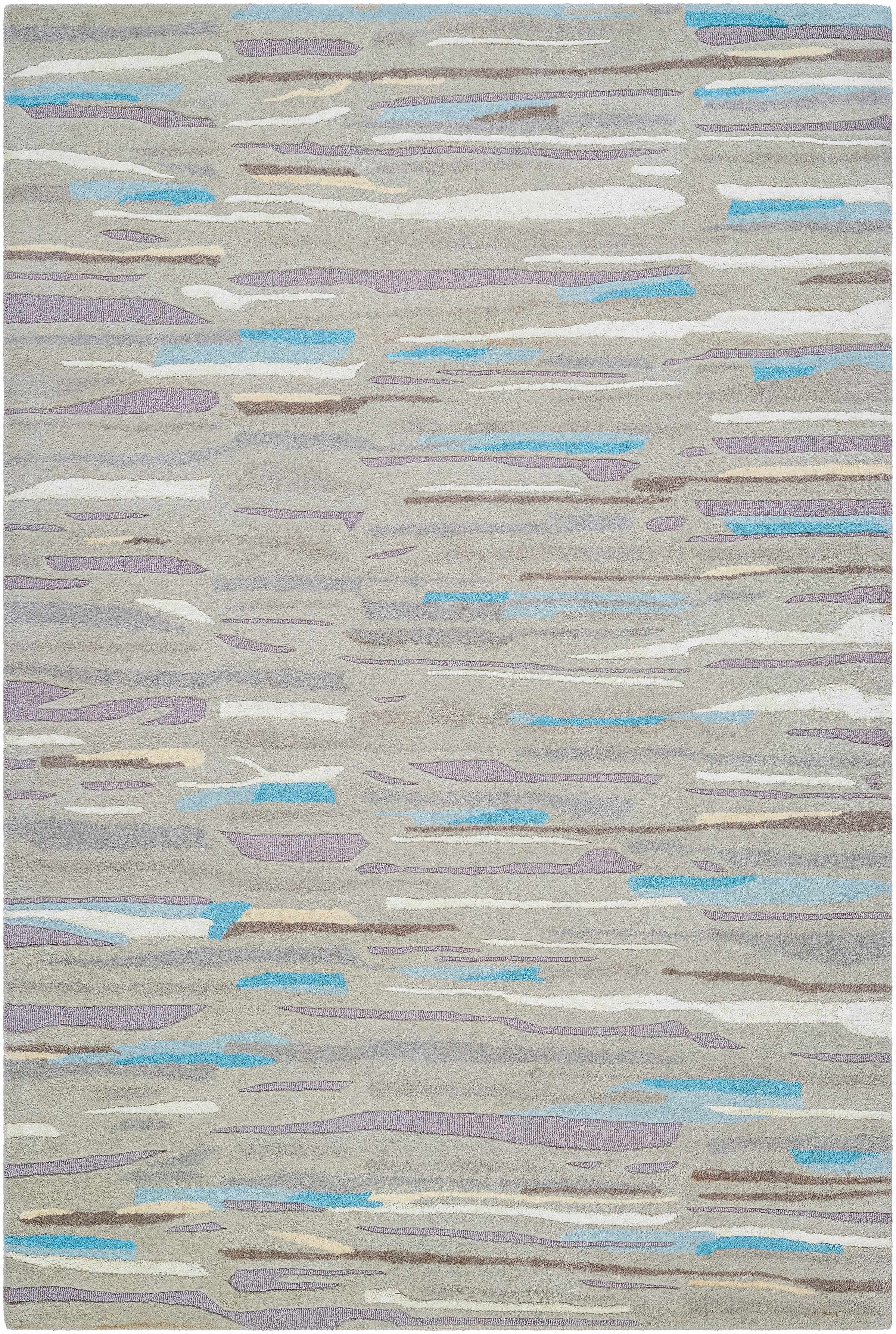 Medium Gray Hand Tufted 70% Wool, 30% Viscose Modern Rectangle Handmade rug, Indoor use only, no fringe, non-washable.