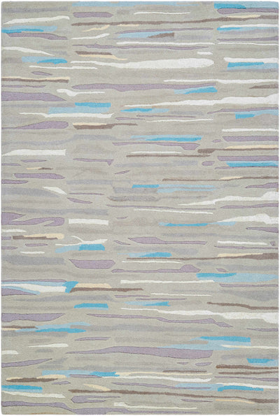 Medium Gray Hand Tufted 70% Wool, 30% Viscose Modern Rectangle Handmade rug, Indoor use only, no fringe, non-washable.