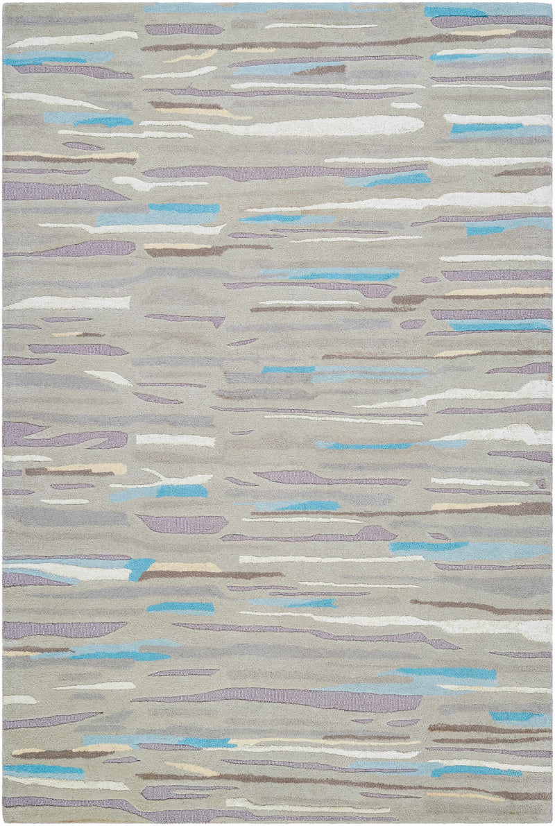 Medium Gray Hand Tufted 70% Wool, 30% Viscose Modern Rectangle Handmade rug, Indoor use only, no fringe, non-washable.