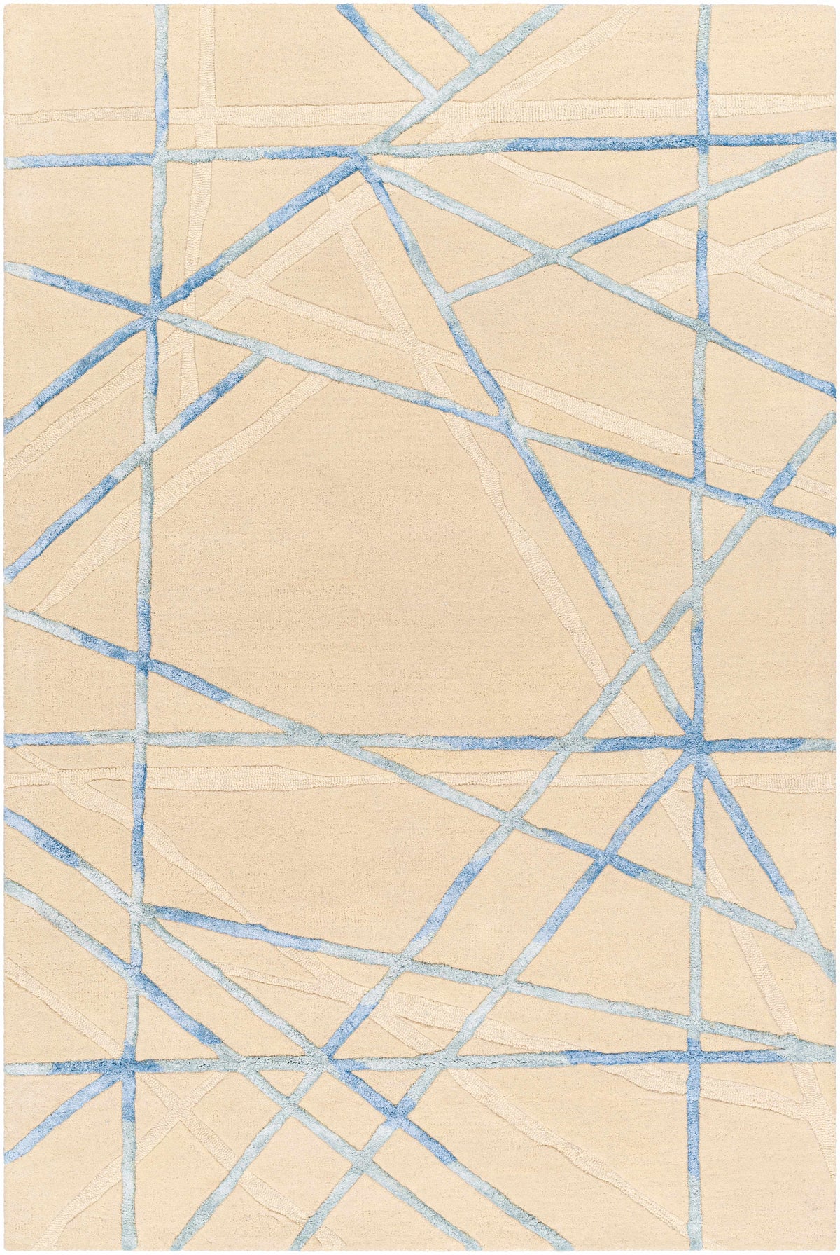 Light Beige Hand Tufted 70% Wool, 30% Viscose Modern Rectangle Handmade rug, Indoor use only, no fringe, non-washable.