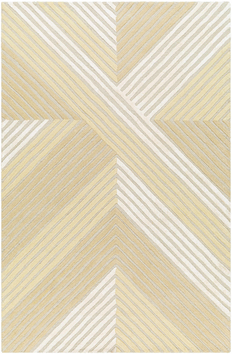Light Beige Hand Tufted 70% Wool, 30% Viscose Modern Rectangle Handmade rug, Indoor use only, no fringe, non-washable.