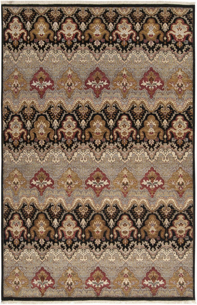 Gray Hand Knotted 100% NZ Wool Traditional Rectangle Handmade rug, Indoor use only, has fringe, non-washable.