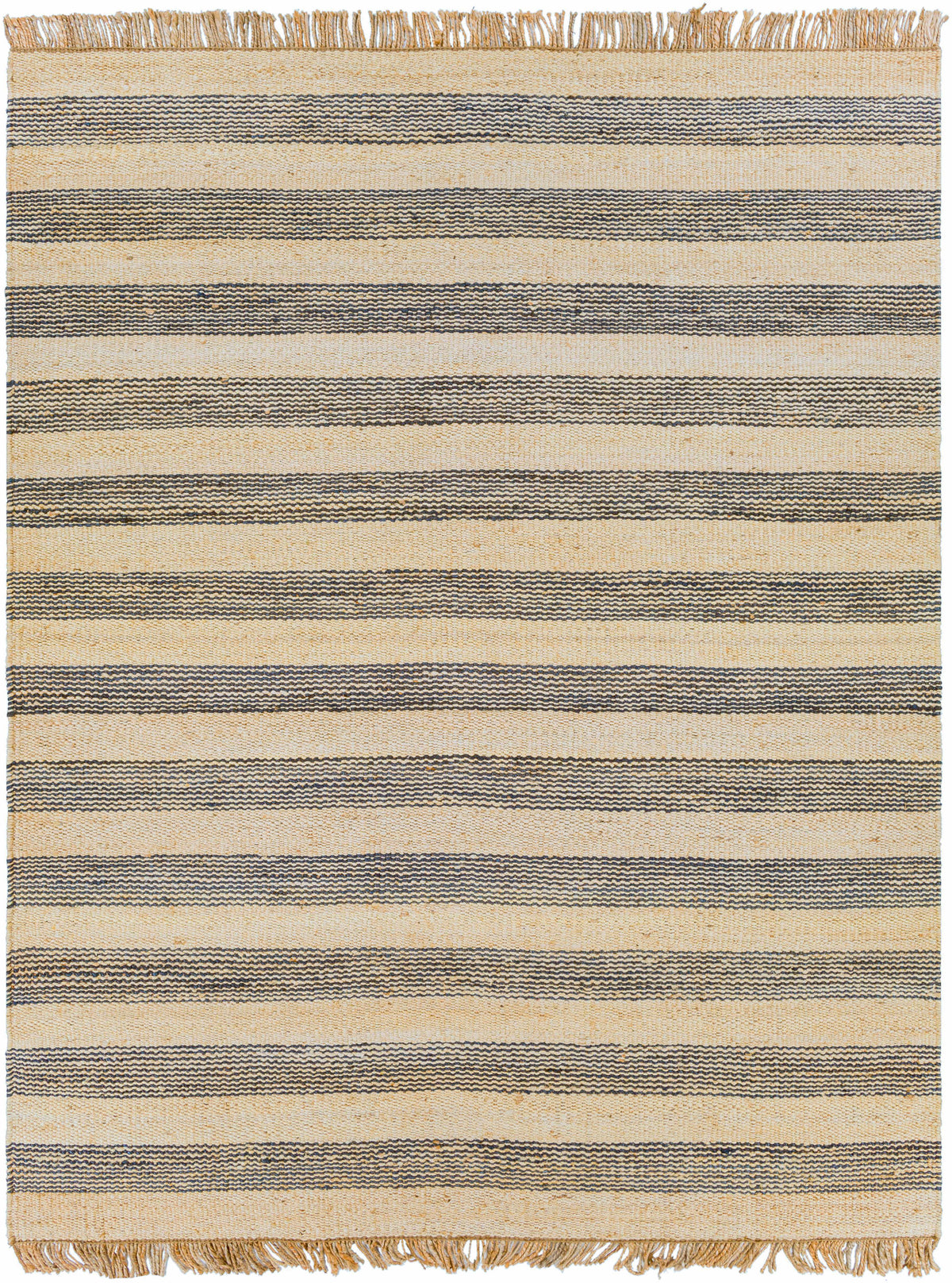 Blue Hand Woven 100% Jute Cottage Rectangle Handmade rug, Indoor use only, has fringe, non-washable. runner also available