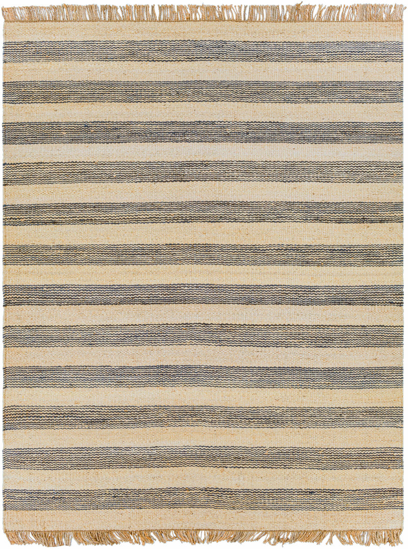 Blue Hand Woven 100% Jute Cottage Rectangle Handmade rug, Indoor use only, has fringe, non-washable. runner also available