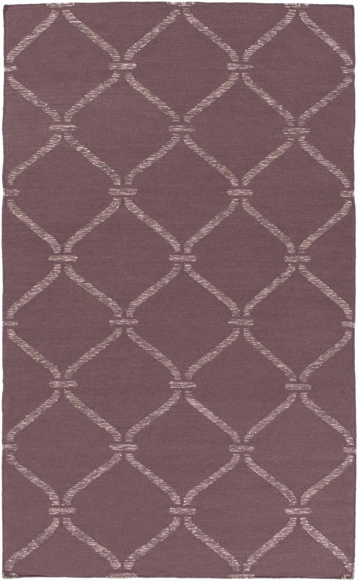 Mauve Hand Woven 50% Wool, 30% Viscose, 20% Cotton Modern Rectangle Handmade rug, Indoor use only, no fringe, non-washable. runner also available