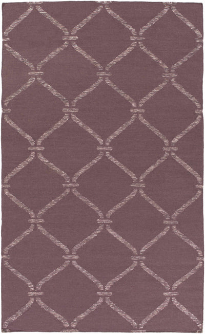 Mauve Hand Woven 50% Wool, 30% Viscose, 20% Cotton Modern Rectangle Handmade rug, Indoor use only, no fringe, non-washable. runner also available