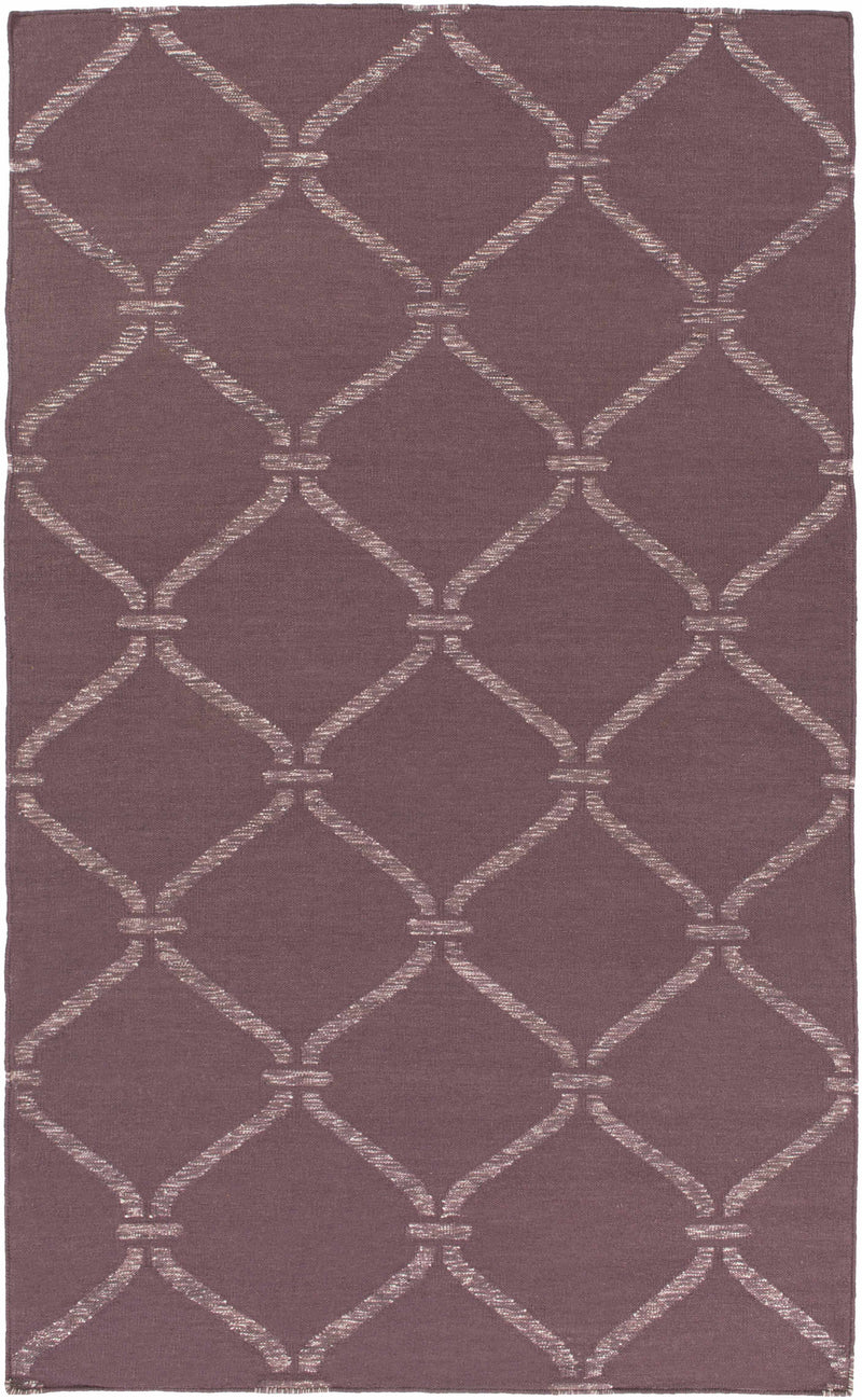 Mauve Hand Woven 50% Wool, 30% Viscose, 20% Cotton Modern Rectangle Handmade rug, Indoor use only, no fringe, non-washable. runner also available