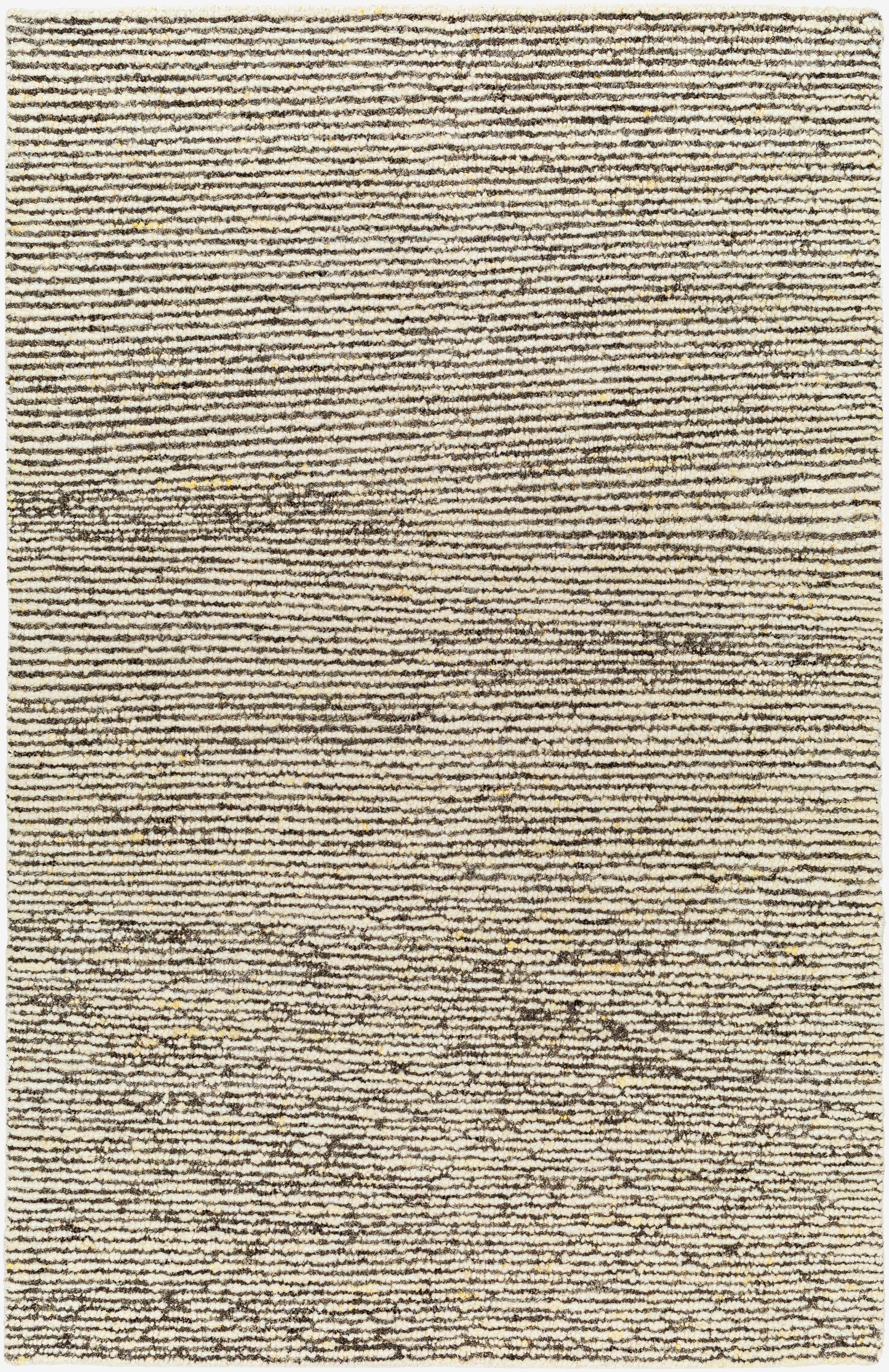 Cream Hand Woven 100% Wool Modern Rectangle Handmade rug, Indoor use only, no fringe, non-washable.
