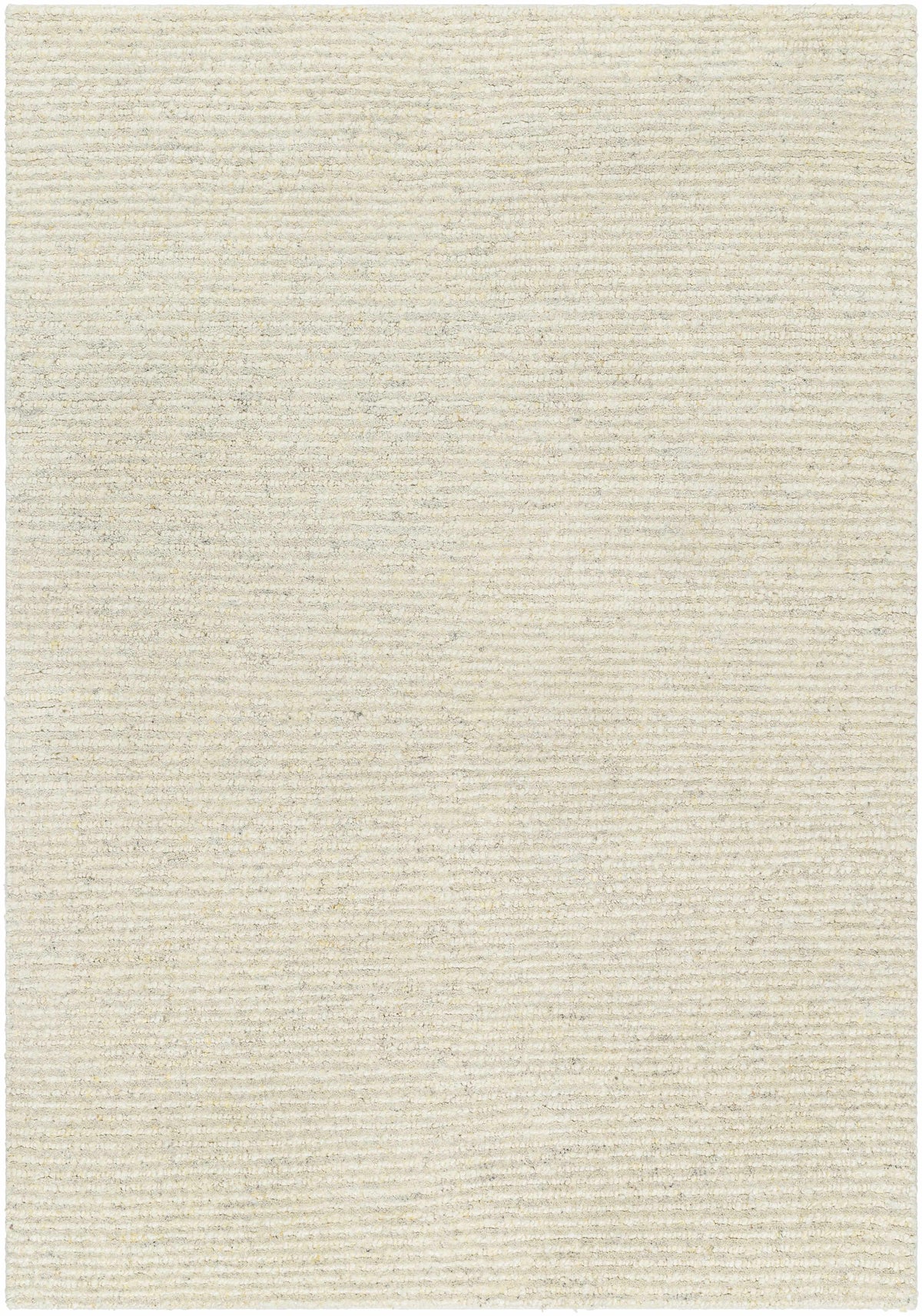 Cream Hand Woven 100% Wool Modern Rectangle Handmade rug, Indoor use only, no fringe, non-washable.