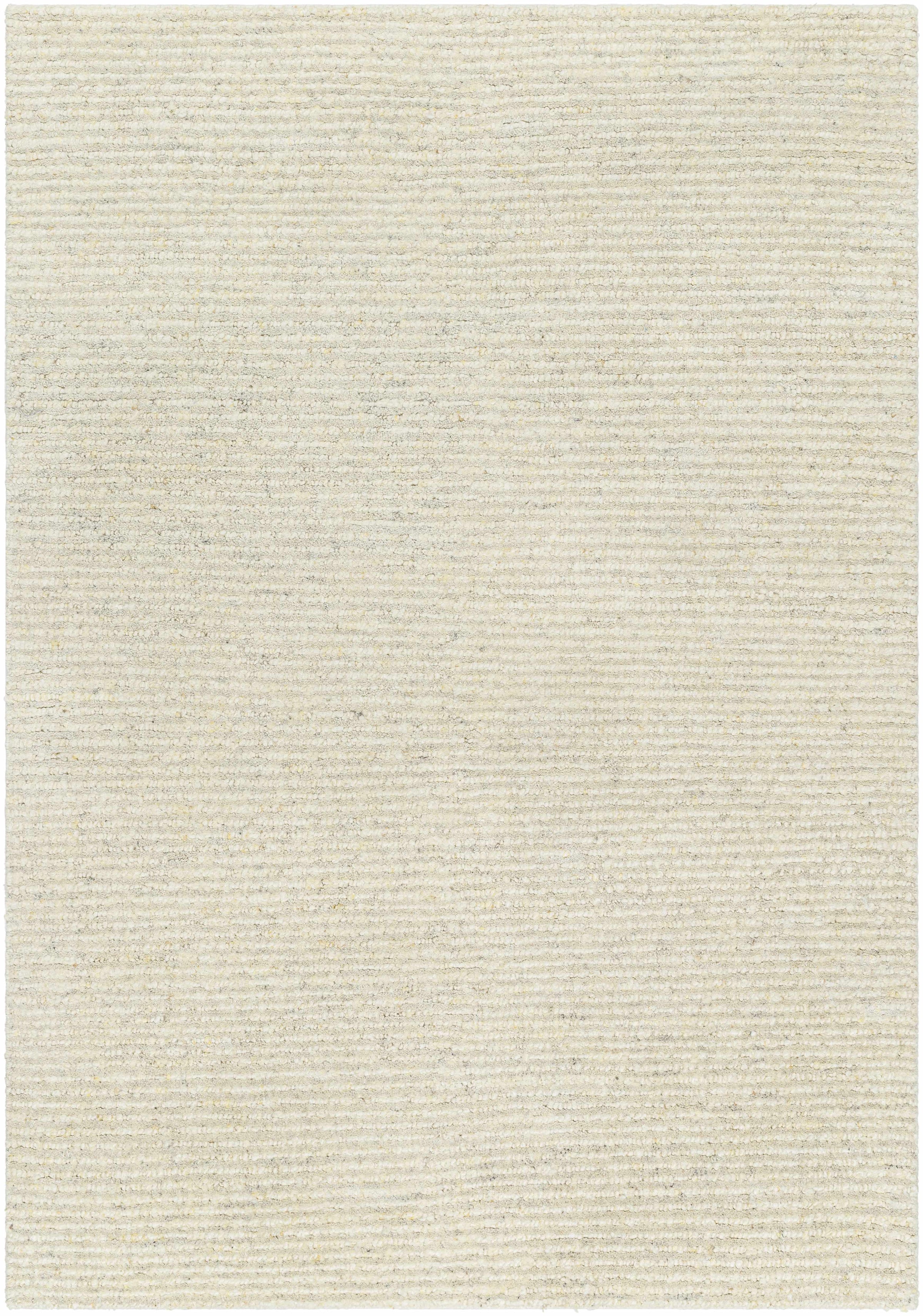 Cream Hand Woven 100% Wool Modern Rectangle Handmade rug, Indoor use only, no fringe, non-washable.