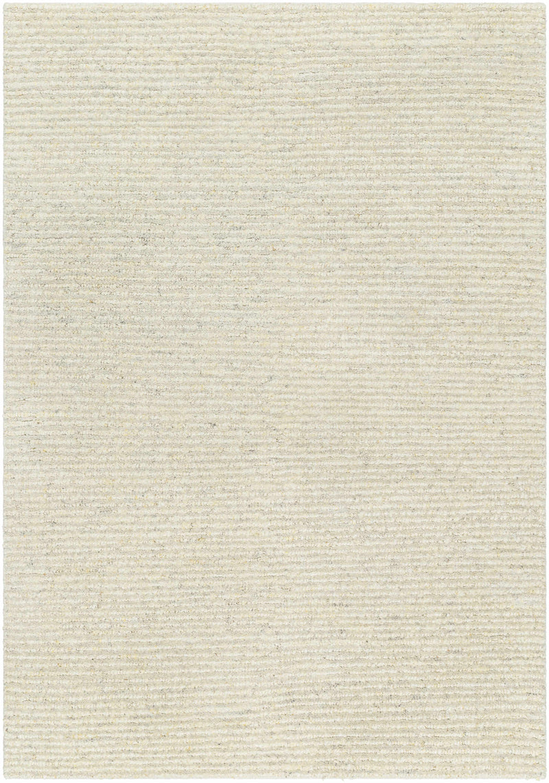Cream Hand Woven 100% Wool Modern Rectangle Handmade rug, Indoor use only, no fringe, non-washable.