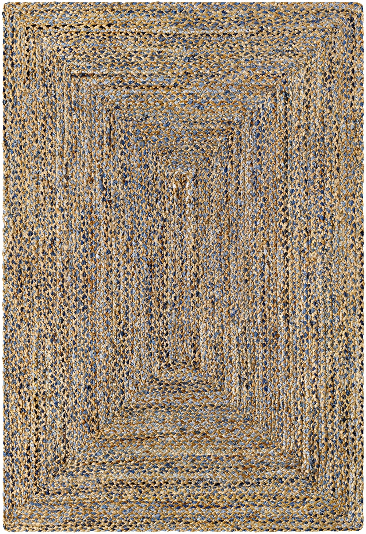 Tan Hand Loomed 60% Recycled Fabric, 40% Jute Modern Rectangle Handmade rug, Indoor use only, no fringe, non-washable. runner also available