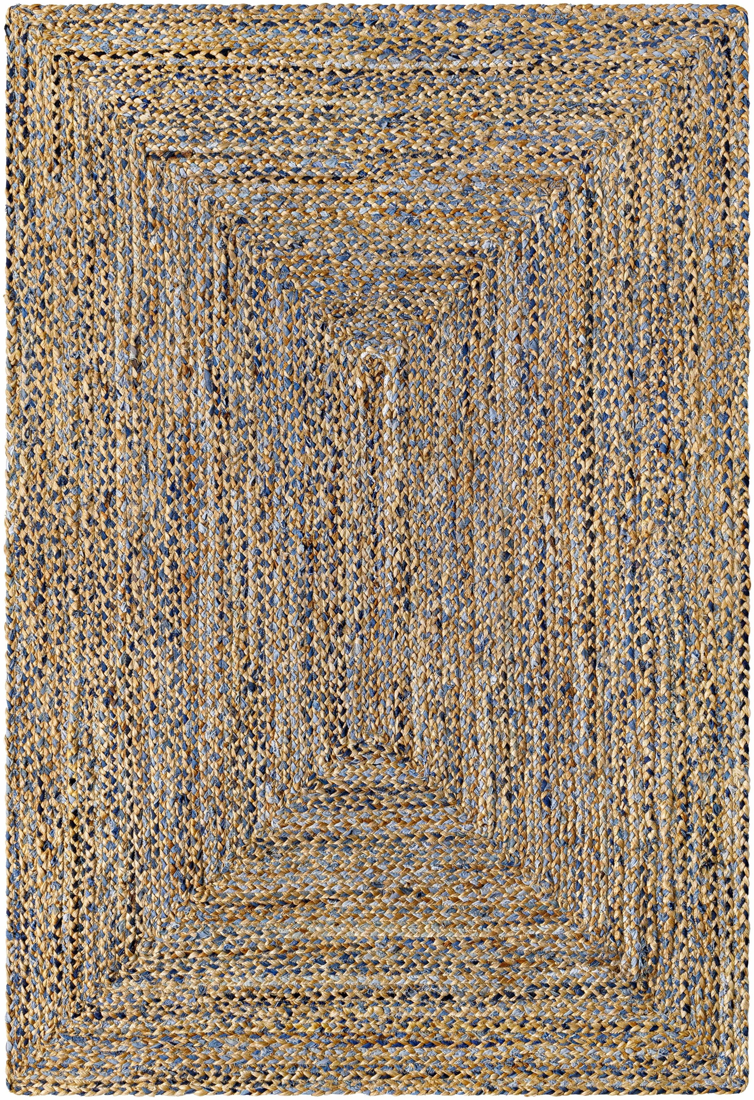 Tan Hand Loomed 60% Recycled Fabric, 40% Jute Modern Rectangle Handmade rug, Indoor use only, no fringe, non-washable. runner also available