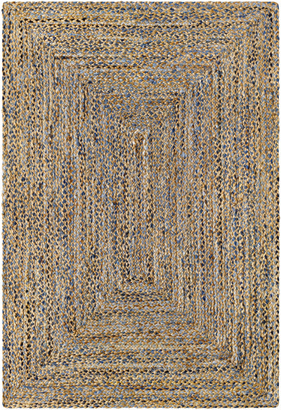 Tan Hand Loomed 60% Recycled Fabric, 40% Jute Modern Rectangle Handmade rug, Indoor use only, no fringe, non-washable. runner also available