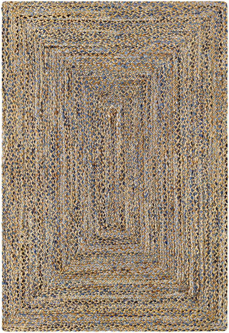 Tan Hand Loomed 60% Recycled Fabric, 40% Jute Modern Rectangle Handmade rug, Indoor use only, no fringe, non-washable. runner also available